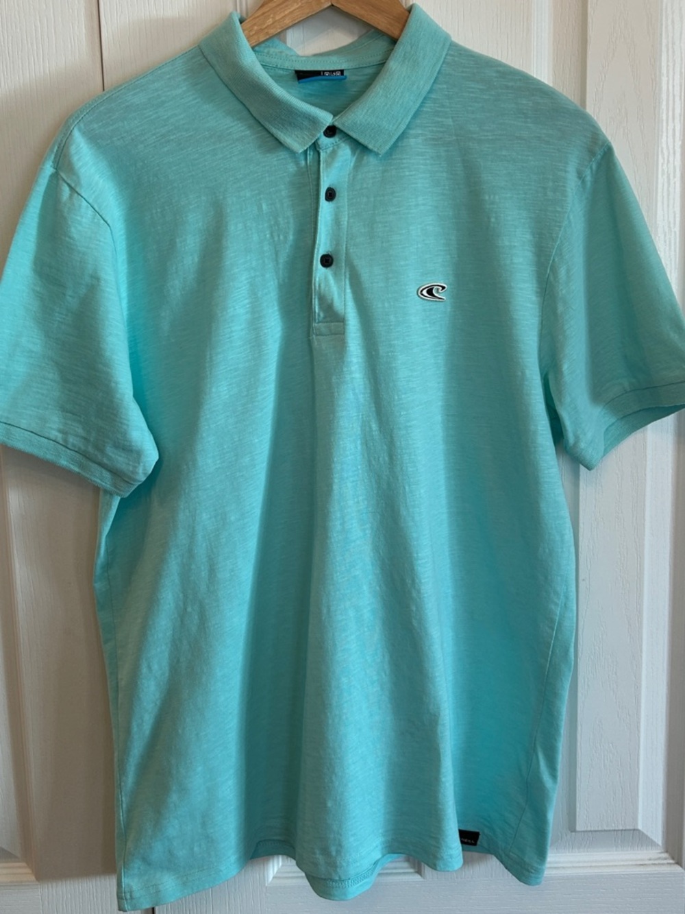 O'Neill Cotton Short Sleeve Polo Aquamarine Blue L Golf EUC